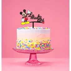 Cake Topper tort Mickey Mouse din lemn MDF 23x14cm